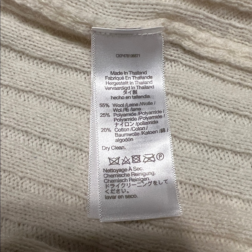 Madewell cream ribbed cardigan with fold over collar. Sz. XL good cond. - Picture 6 of 10